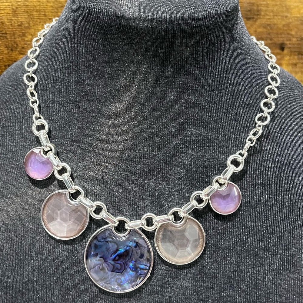 NWT Purple Gemstone Statement Necklace